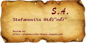 Stefanovits Aténé névjegykártya